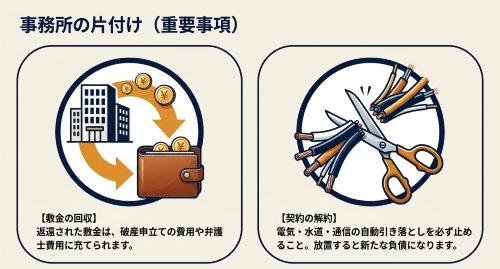 法人破産における事務所明渡しと契約整理