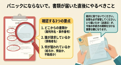 差し押さえ書類が届いたらやること。