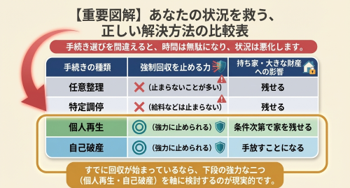 差し押さえの比較。