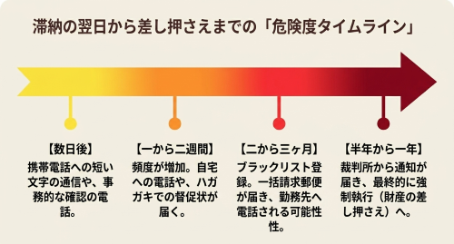 借金滞納翌日から差押えまでの危険度タイムライン