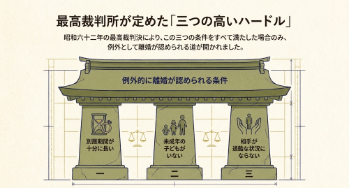 最高裁昭和62年判決が定めた有責配偶者の離婚請求の3要件