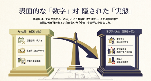 別居期間の表面的な数字と隠された夫婦の実態の比較