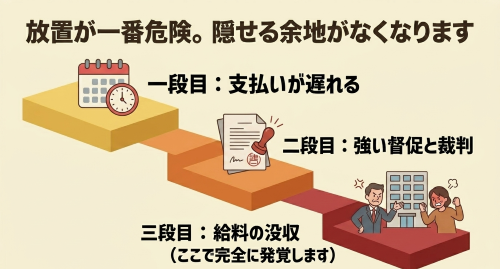 借金 放置 給与差押え 家族バレ