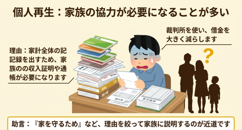 自己破産 家族バレ リスク比較