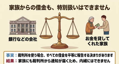 家族からの借金 自己破産 個人再生
