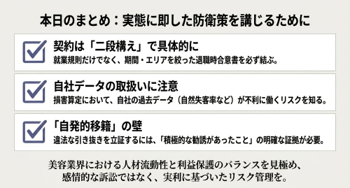美容師競業避止義務判決の実務対策まとめ