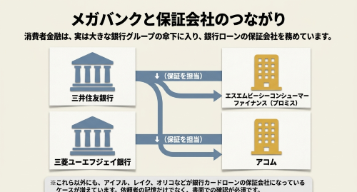 メガバンクと消費者金融保証会社の関係