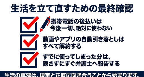 自己破産個人再生中のキャリア決済を使わない最終確認
