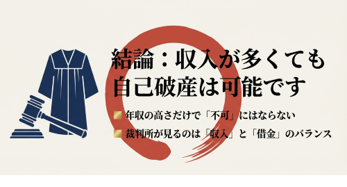 収入が多くても自己破産は可能