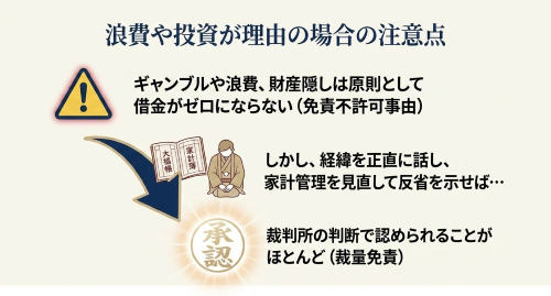 自己破産 免責不許可事由 浪費 投資