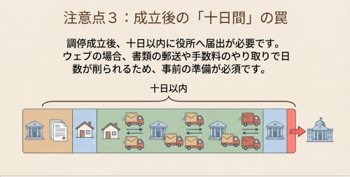 ウェブ調停 離婚成立 謄本申請 10日以内