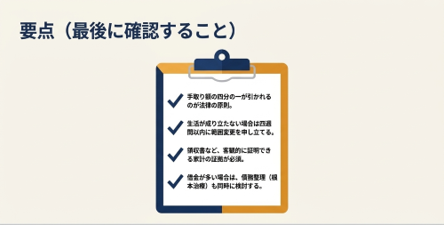 給料差し押さえの範囲変更の要点