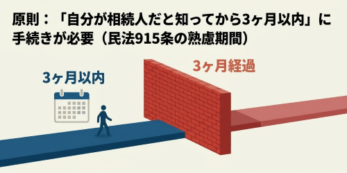 相続放棄の熟慮期間は原則として相続を知ってから3ヶ月